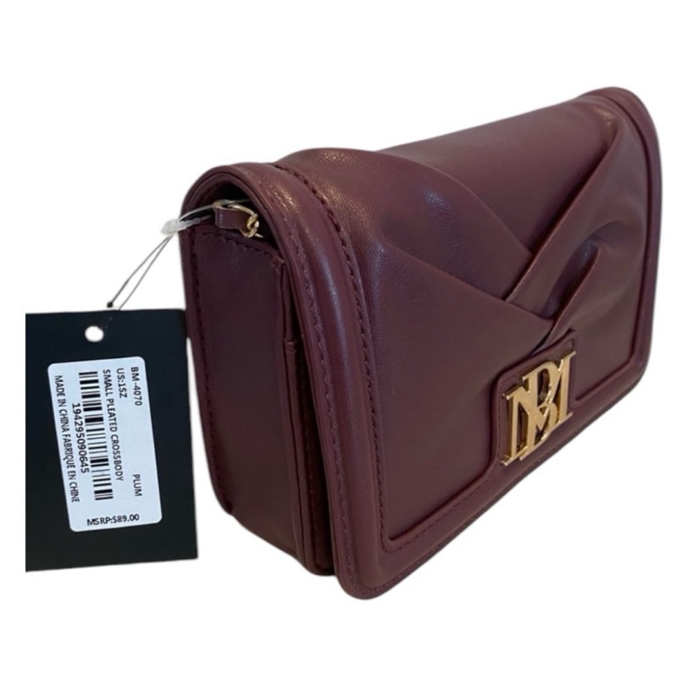 Badgley Mischka Small Pleated Crossbody Bag – Plum Purple